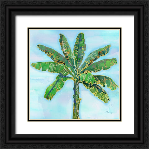 Hana Palm IV - Blue Black Ornate Wood Framed Art Print with Double Matting by Brent, Paul
