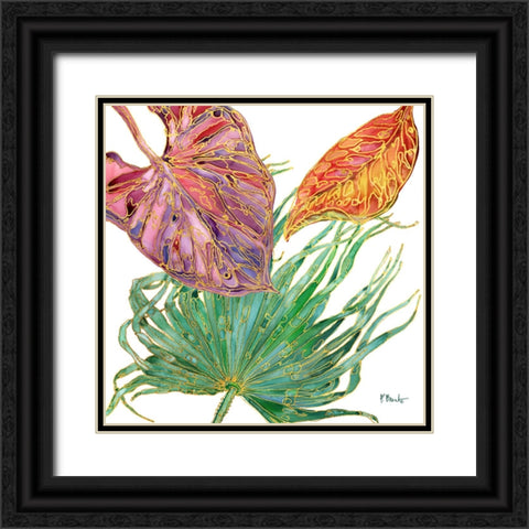 Spectrum Palm Fronds I Black Ornate Wood Framed Art Print with Double Matting by Brent, Paul