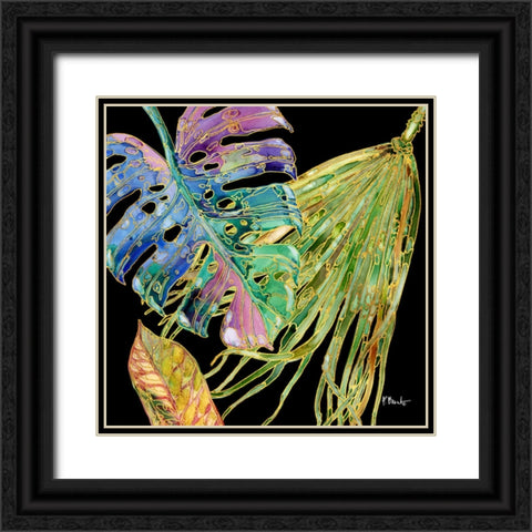 Spectrum Palm Fronds II - Black Black Ornate Wood Framed Art Print with Double Matting by Brent, Paul