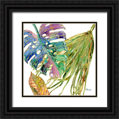 Spectrum Palm Fronds II Black Ornate Wood Framed Art Print with Double Matting by Brent, Paul