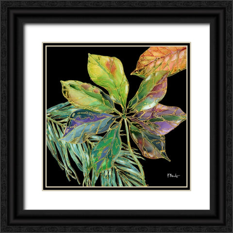 Spectrum Palm Fronds III - Black Black Ornate Wood Framed Art Print with Double Matting by Brent, Paul