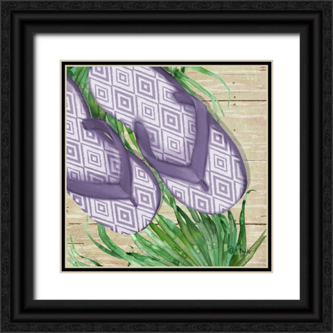Frond Flip Flops I Black Ornate Wood Framed Art Print with Double Matting by Brent, Paul