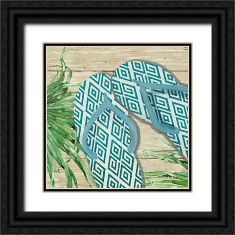 Frond Flip Flops IV Black Ornate Wood Framed Art Print with Double Matting by Brent, Paul