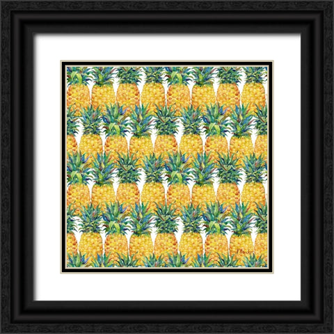 Kona Pineapple Repeat III Black Ornate Wood Framed Art Print with Double Matting by Brent, Paul