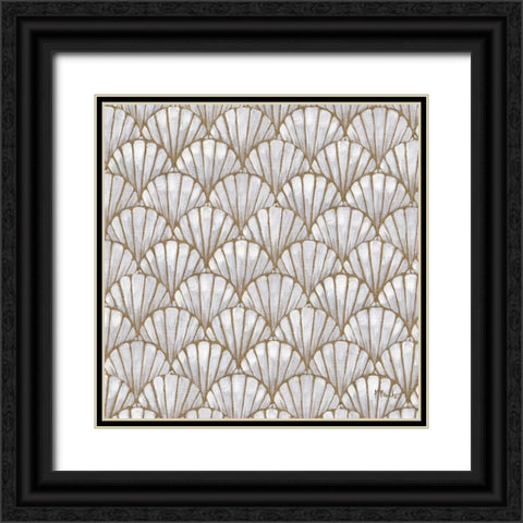 Deco Shell Pattern Black Ornate Wood Framed Art Print with Double Matting by Brent, Paul
