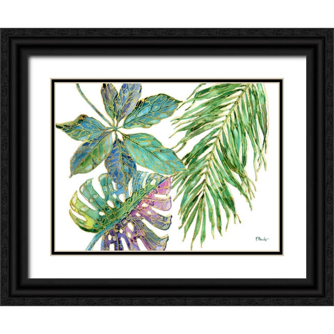 Spectrum Palm Fronds Horizontal Black Ornate Wood Framed Art Print with Double Matting by Brent, Paul
