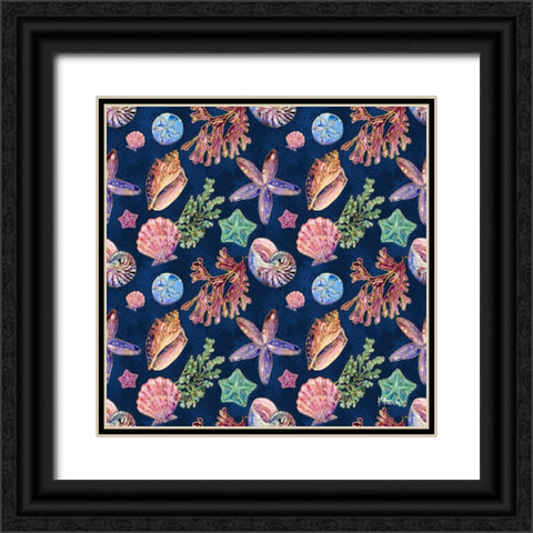 Spectrum Shells Repeat Black Ornate Wood Framed Art Print with Double Matting by Brent, Paul