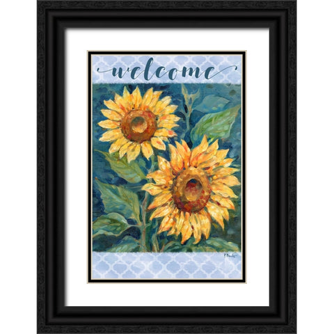 Impressions of Sunflowers Vertical Black Ornate Wood Framed Art Print with Double Matting by Brent, Paul