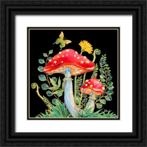 Far Out Mushrooms I Black Ornate Wood Framed Art Print with Double Matting by Brent, Paul