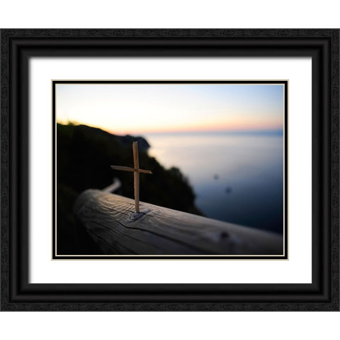 Abstract 15 Black Ornate Wood Framed Art Print with Double Matting by Lee, Rachel