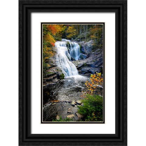 Bald River Falls Black Ornate Wood Framed Art Print with Double Matting by Lee, Rachel