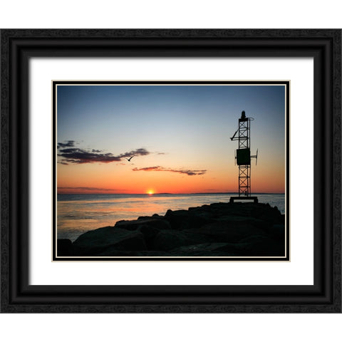 Beach 22 Black Ornate Wood Framed Art Print with Double Matting by Lee, Rachel