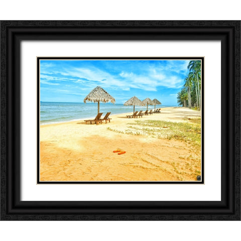 Beach 5 Black Ornate Wood Framed Art Print with Double Matting by Lee, Rachel