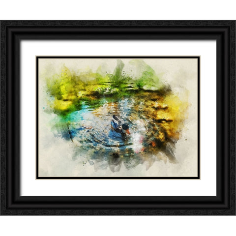 Bird 34 Watercolor Black Ornate Wood Framed Art Print with Double Matting by Lee, Rachel