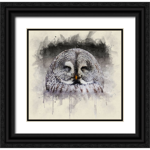 Bird 9 Watercolor Black Ornate Wood Framed Art Print with Double Matting by Lee, Rachel
