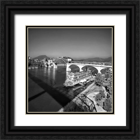 Bridge To Lookout BW Black Ornate Wood Framed Art Print with Double Matting by Lee, Rachel