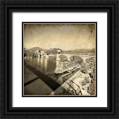 Bridge To Lookout Textured Black Ornate Wood Framed Art Print with Double Matting by Lee, Rachel