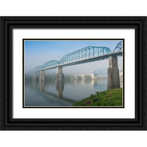 Bridges Soft Black Ornate Wood Framed Art Print with Double Matting by Lee, Rachel