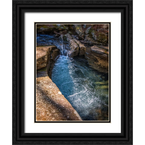 Bubble Falls Black Ornate Wood Framed Art Print with Double Matting by Lee, Rachel