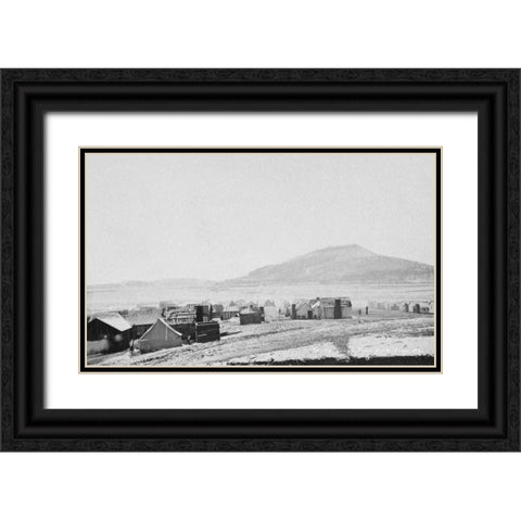 Chattanooga View from Town 1863 Black Ornate Wood Framed Art Print with Double Matting by Lee, Rachel