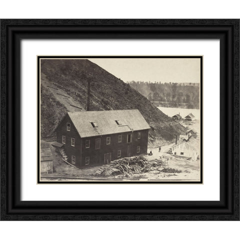 Chattanooga Waterworks 1863 Black Ornate Wood Framed Art Print with Double Matting by Lee, Rachel