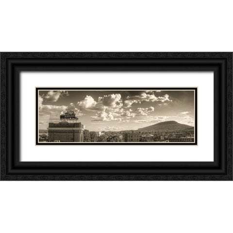 Choo Choo to Lookout Pano Sepia Black Ornate Wood Framed Art Print with Double Matting by Lee, Rachel