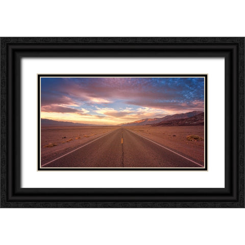 Country Road 22 Black Ornate Wood Framed Art Print with Double Matting by Lee, Rachel