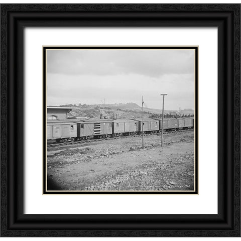 Federal Calvary Train Boxcars Chattanooga 1863 Black Ornate Wood Framed Art Print with Double Matting by Lee, Rachel