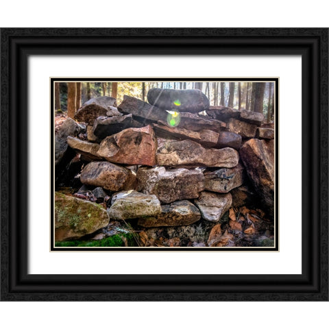 Fire Rocks Black Ornate Wood Framed Art Print with Double Matting by Lee, Rachel