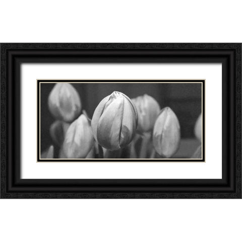 Flower 66 Grayscale Painting Black Ornate Wood Framed Art Print with Double Matting by Lee, Rachel