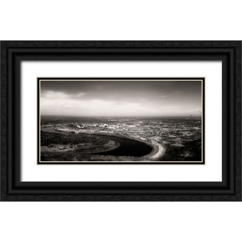 From Lookout Pano Sepia Black Ornate Wood Framed Art Print with Double Matting by Lee, Rachel