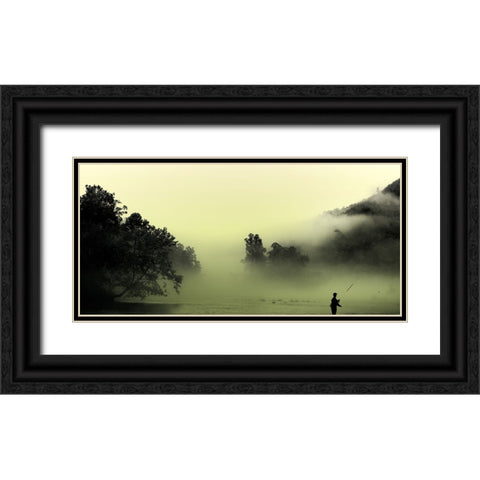 Hiwassee Fishing 1 Black Ornate Wood Framed Art Print with Double Matting by Lee, Rachel