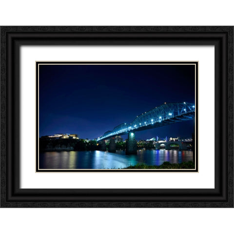 Hunter And Walnut Night Black Ornate Wood Framed Art Print with Double Matting by Lee, Rachel