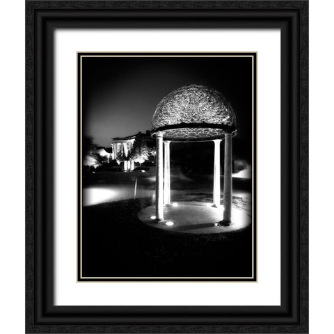 Hunter At Night BW Holga Black Ornate Wood Framed Art Print with Double Matting by Lee, Rachel