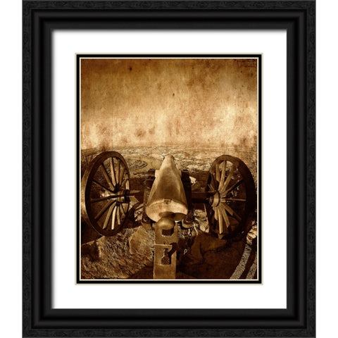 Lookout Cannon 2 Textured Black Ornate Wood Framed Art Print with Double Matting by Lee, Rachel