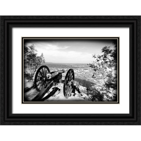 Lookout Cannon BW Holga Black Ornate Wood Framed Art Print with Double Matting by Lee, Rachel