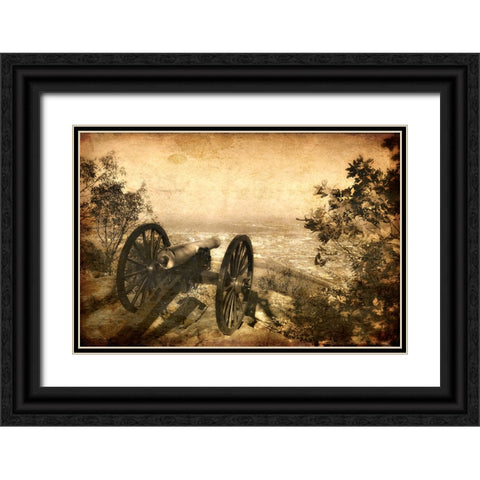 Lookout Cannon Textured Black Ornate Wood Framed Art Print with Double Matting by Lee, Rachel