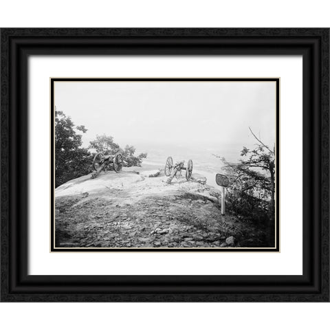 Lookout Cannons Black Ornate Wood Framed Art Print with Double Matting by Lee, Rachel