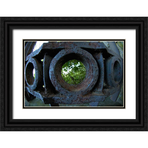 Lookout Iron Black Ornate Wood Framed Art Print with Double Matting by Lee, Rachel