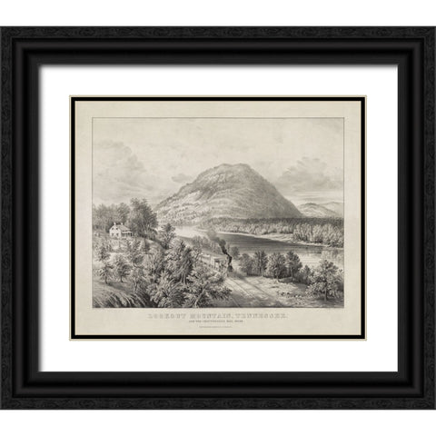 Lookout Mountain and Chattanooga Railroad 1866 Black Ornate Wood Framed Art Print with Double Matting by Lee, Rachel