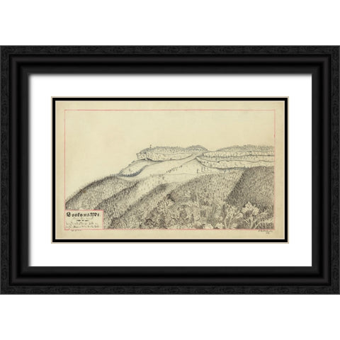 Lookout Mtn Drawing Maj Gen Hooker 1864 Black Ornate Wood Framed Art Print with Double Matting by Lee, Rachel