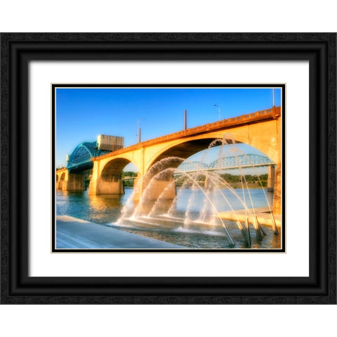 Market And Cannons Black Ornate Wood Framed Art Print with Double Matting by Lee, Rachel