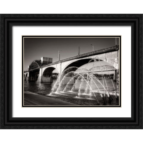 Market And Cannons Sepia Black Ornate Wood Framed Art Print with Double Matting by Lee, Rachel