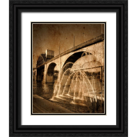 Market and Canons Textured Black Ornate Wood Framed Art Print with Double Matting by Lee, Rachel
