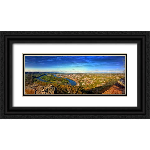 Moc Bend Autumn Sky Black Ornate Wood Framed Art Print with Double Matting by Lee, Rachel