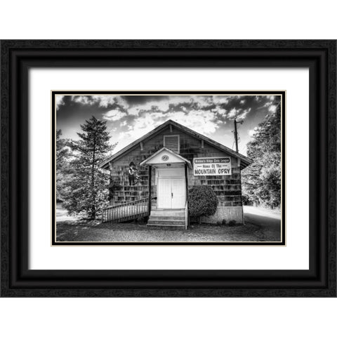 Mountain Opry BW Black Ornate Wood Framed Art Print with Double Matting by Lee, Rachel