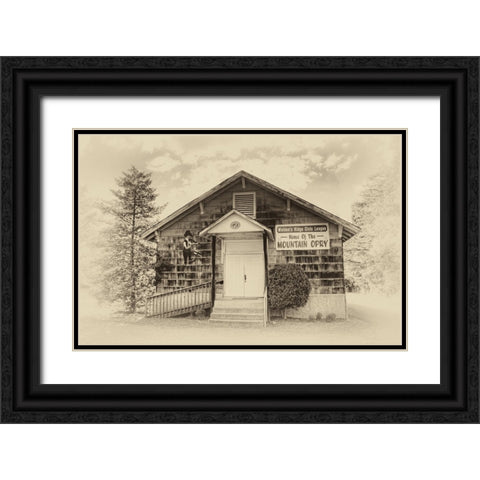 Mountain Opry Old Black Ornate Wood Framed Art Print with Double Matting by Lee, Rachel