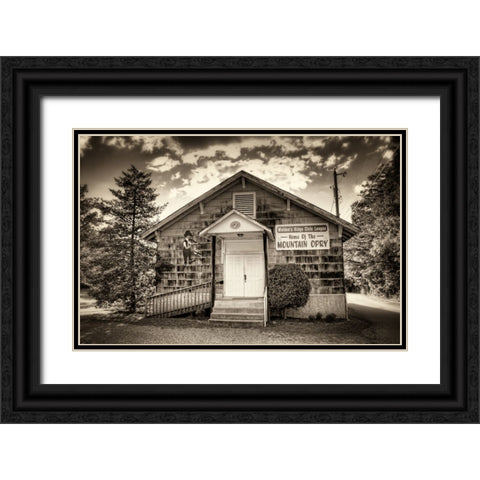 Mountain Opry Sepia Black Ornate Wood Framed Art Print with Double Matting by Lee, Rachel