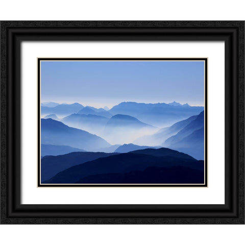 Mountain View 1 Black Ornate Wood Framed Art Print with Double Matting by Lee, Rachel