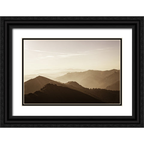 Mountain View 17 Soft Color Black Ornate Wood Framed Art Print with Double Matting by Lee, Rachel
